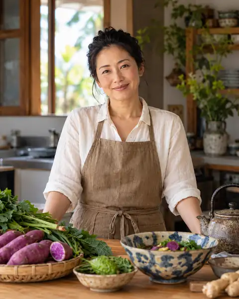 Hana Tamashiro a konyhájában